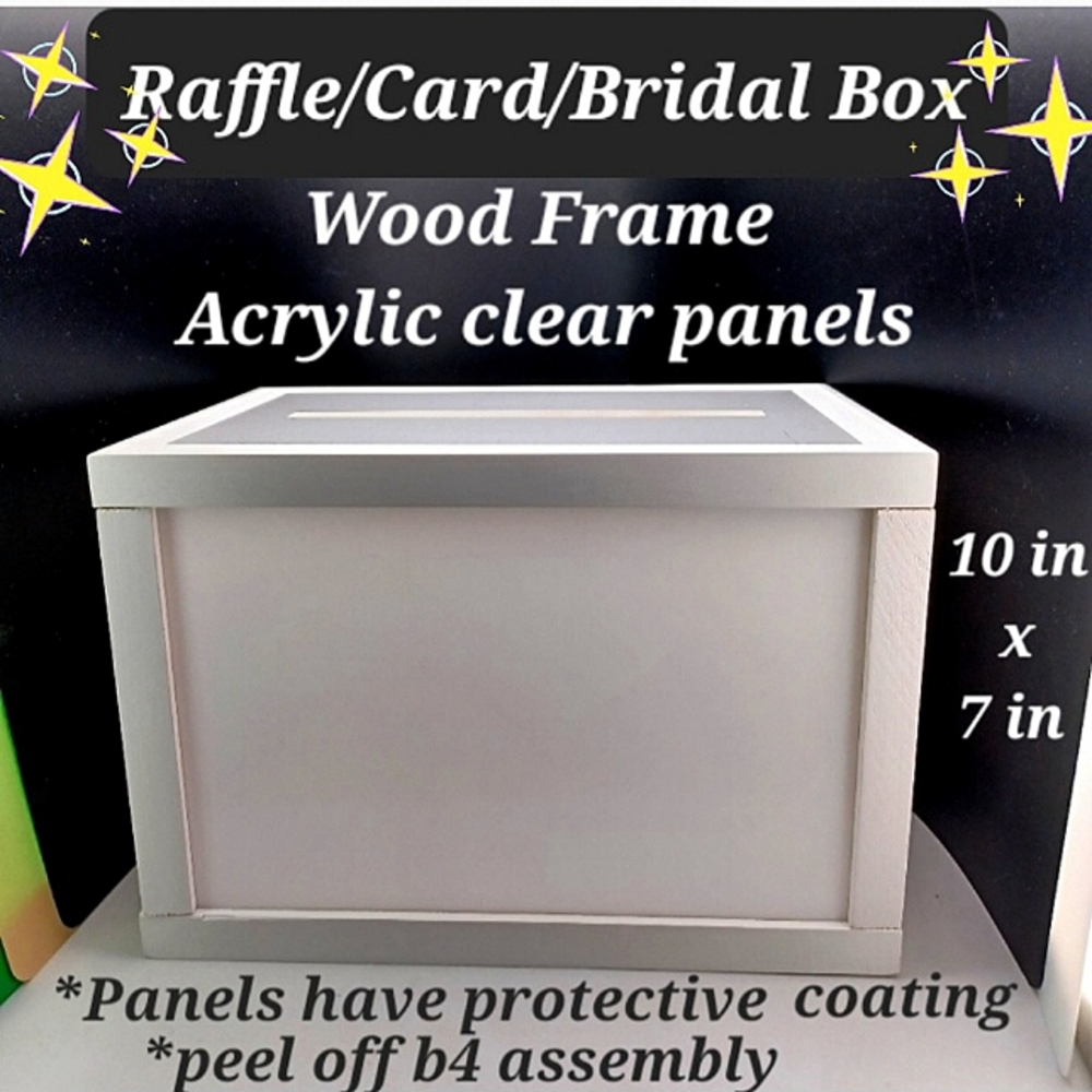 🌟Raffle /Bridal/Card/ Letter Box🌟 , wooden, acrylic 10 in x 7 in